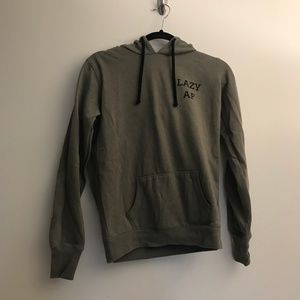 Lazy AF Sloth Hoodie Olive Green